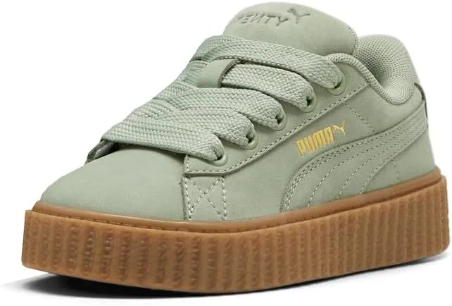 Детские кроссовки для девочек на шнуровке Fenty X Creeper Phatty PUMA, Green — фото 2