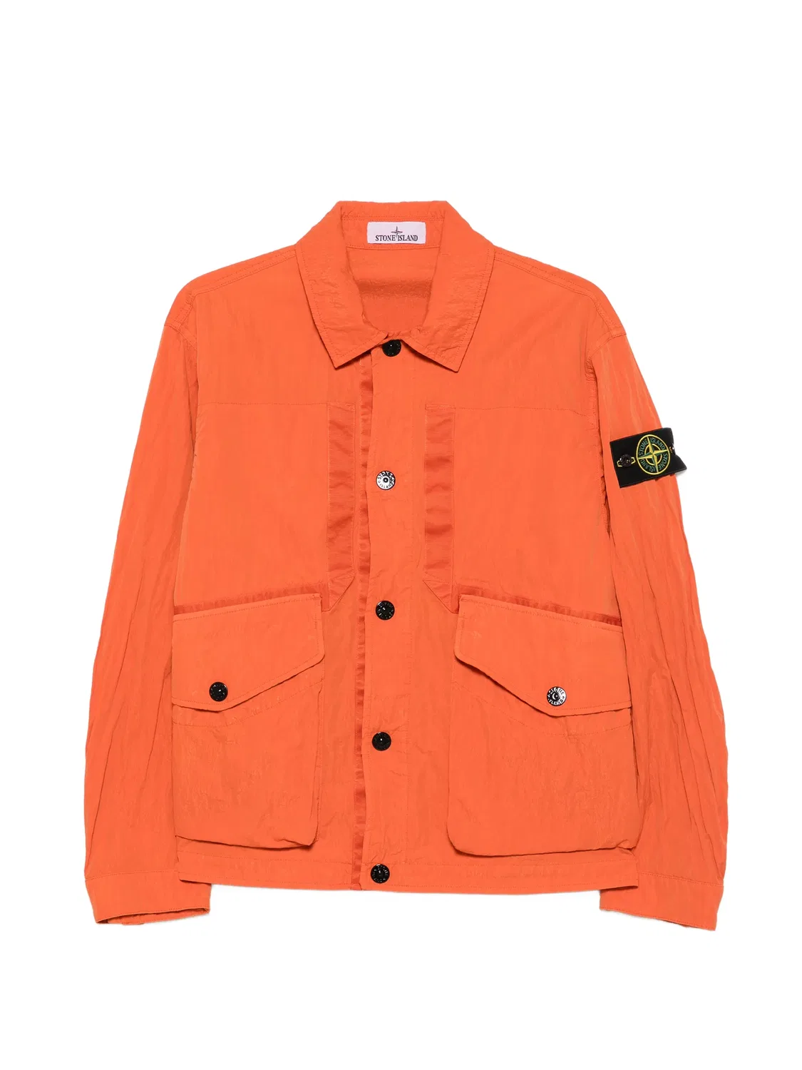 Рубашечная куртка с патчем оранжевая Stone Island, оранжевый