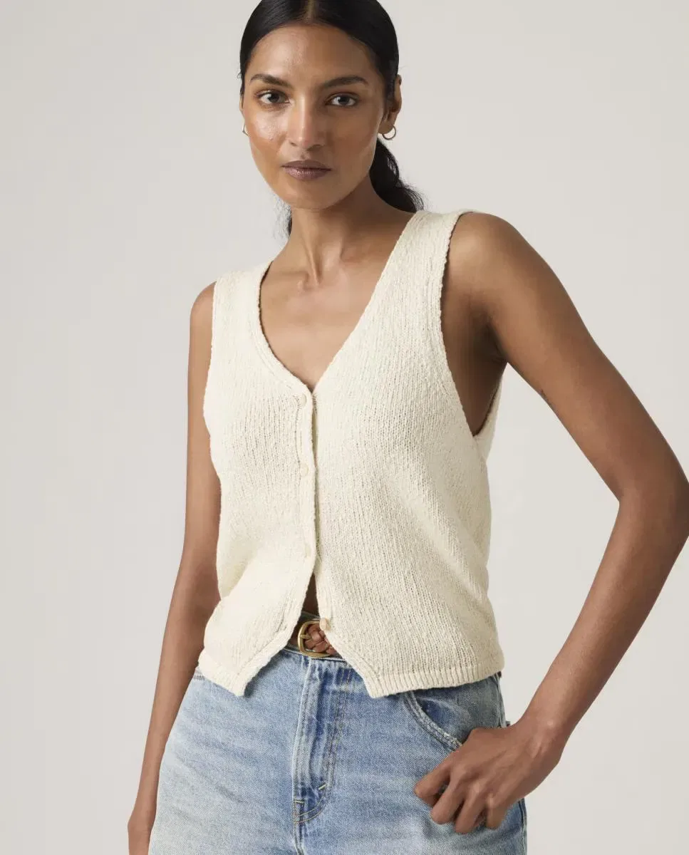 Женский жилет с круглым вырезом Levi's, Crema — фото 4