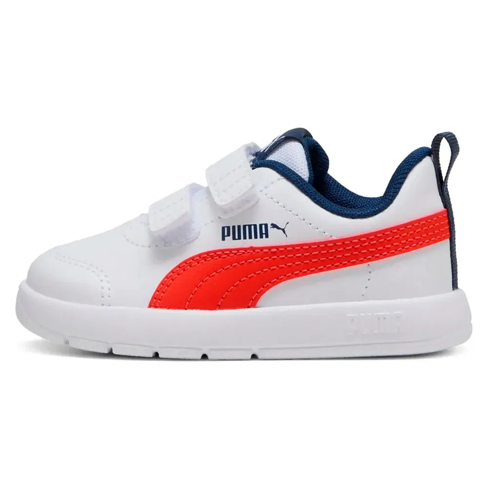 Детские кроссовки для девочек с липучками Courtflex V3 V Puma, White — фото 4