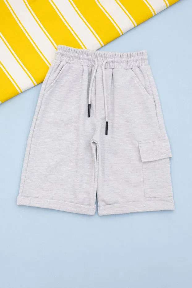 Детские шорты для мальчиков с карманом Cansın Mini, Light Gray