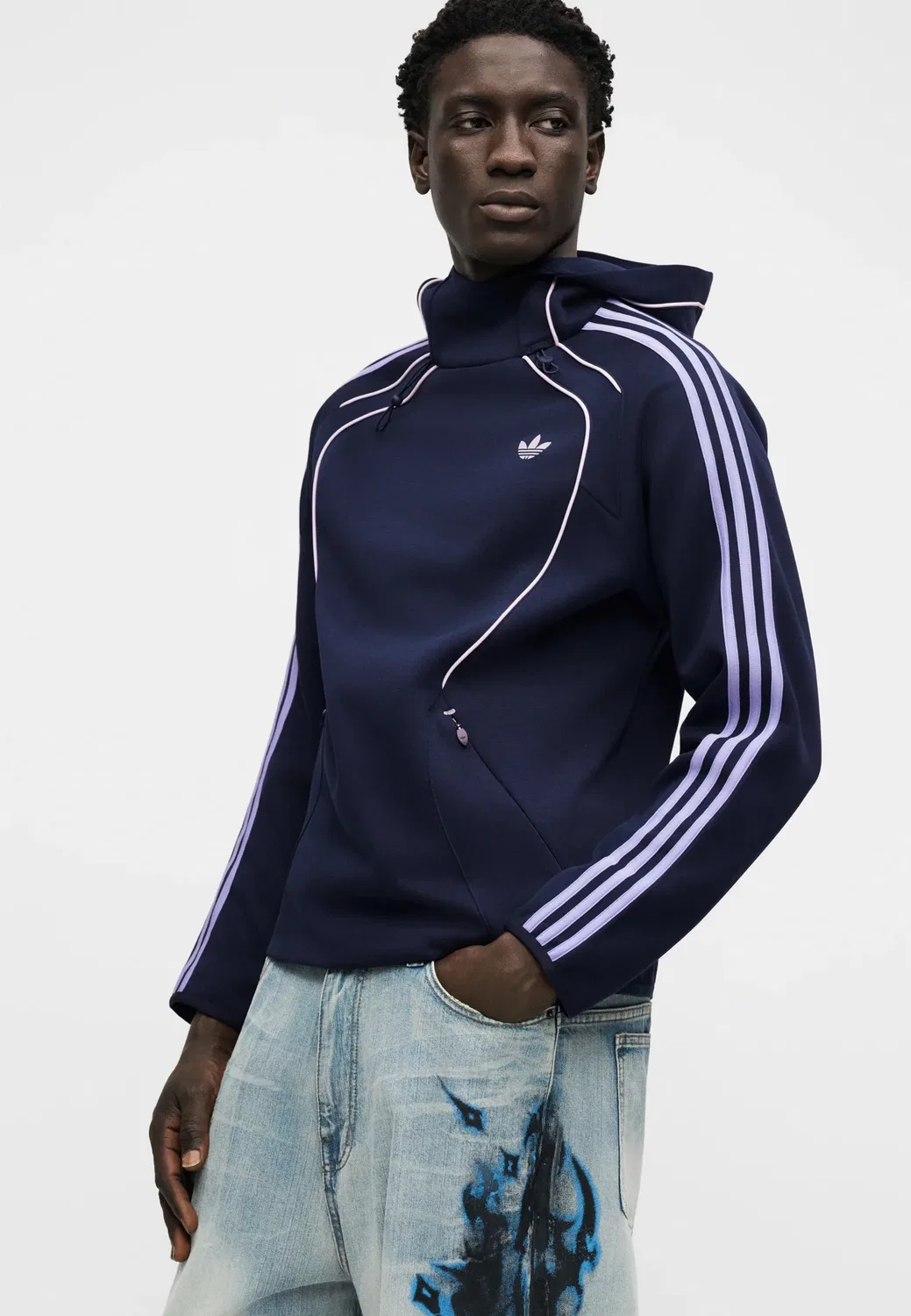Толстовка Spacer - худи Adidas Originals, Night Indigo — фото 4