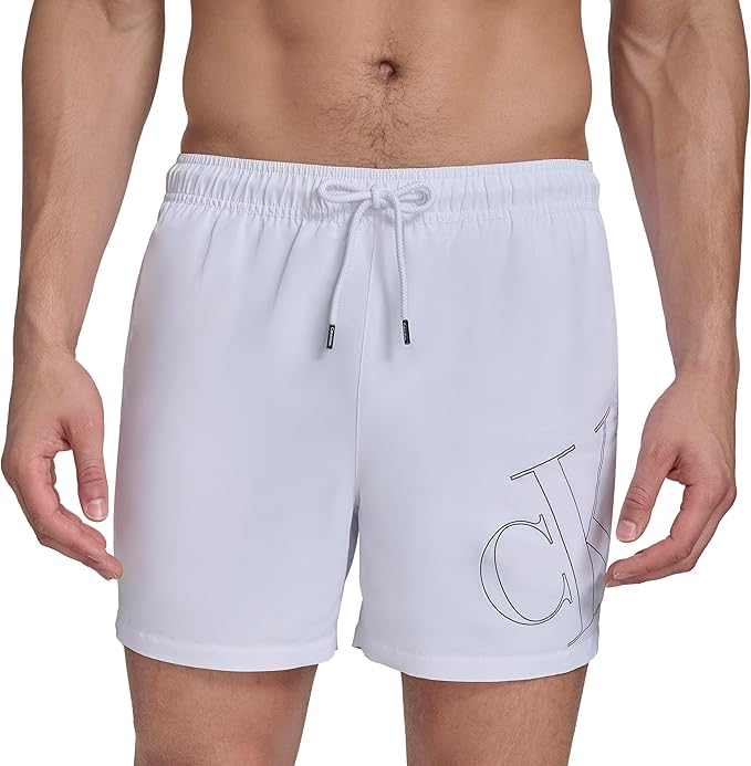Плавательные шорты Calvin Klein Volley Quick Dry Lightweight Ck Logo, белый — фото 2