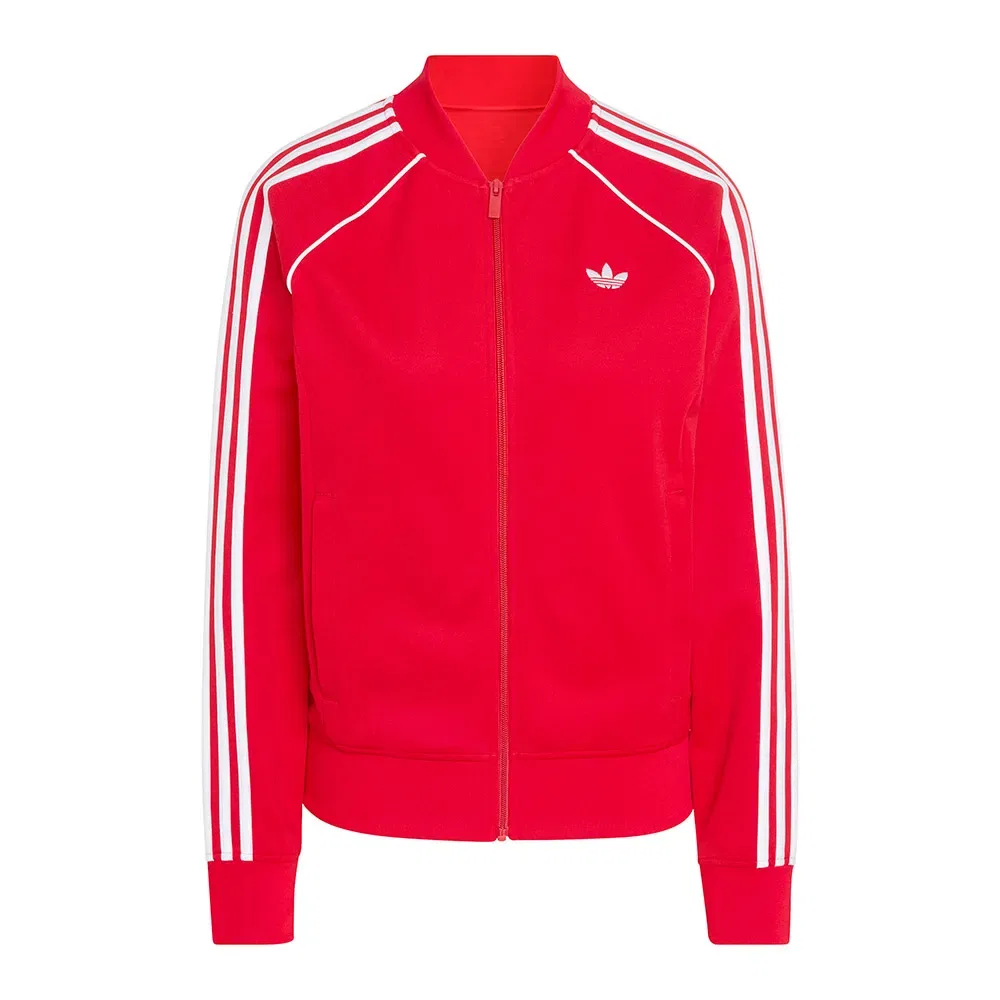 Толстовка на молнии из вельвета Adidas Originals, красный — фото 3