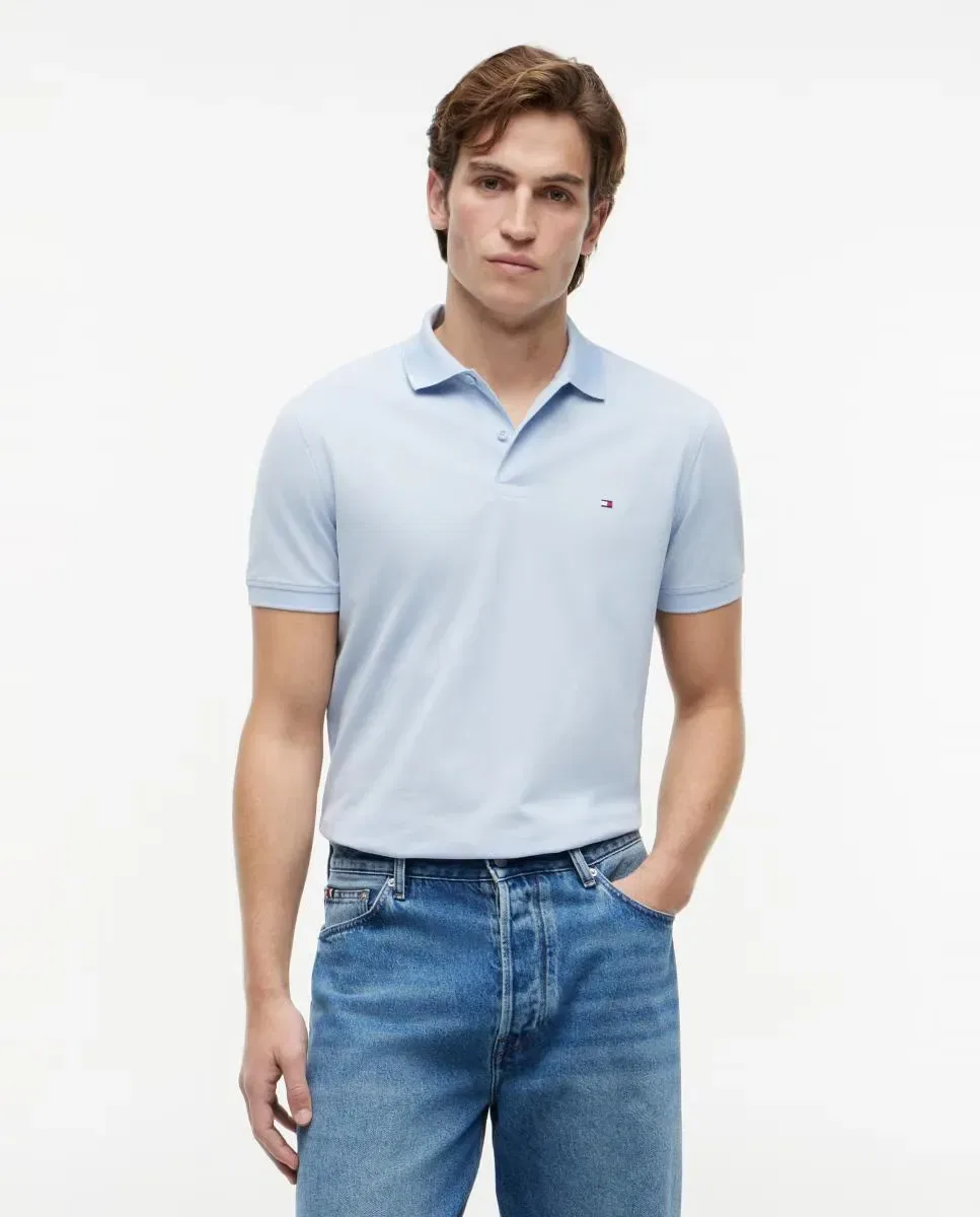 Мужское поло из пике с коротким рукавом Performance Tommy Hilfiger, Azul Celeste