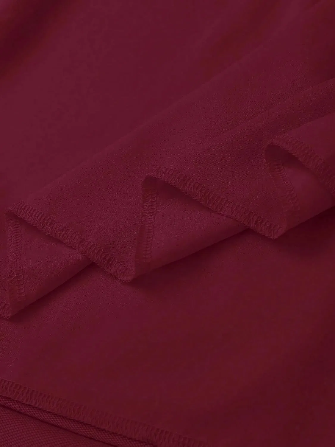 Женское платье миди A-силуэта с воротником V, Burgundy — фото 4