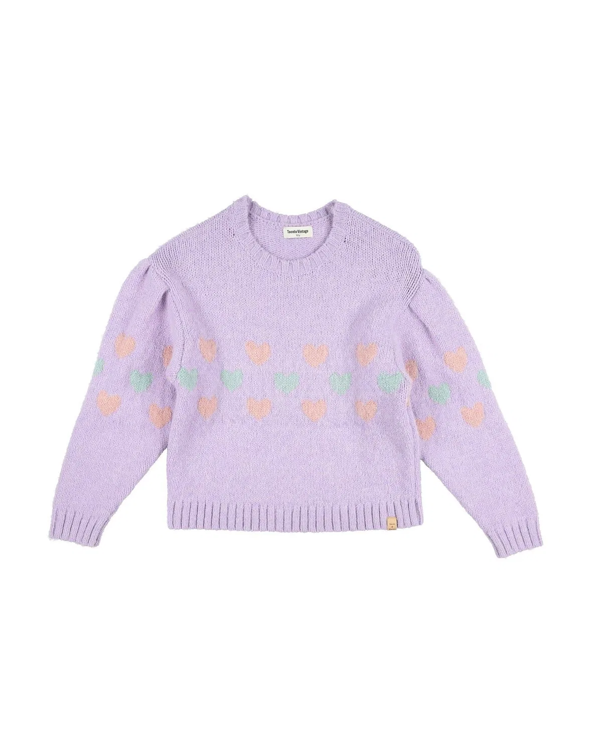 Свитер с интарсией Tocoto Vintage, сиреневый