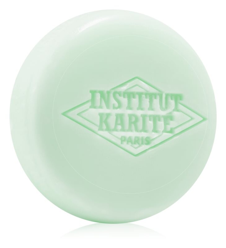 

Кусковое мыло + чехол Institut Karité Paris Lily Of The Valley Shea Macaron Soap