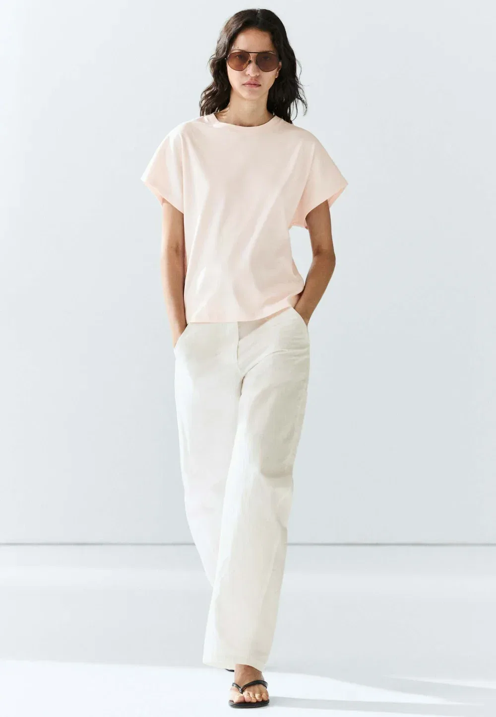 Простая футболка Massimo Dutti, Pink — фото 2