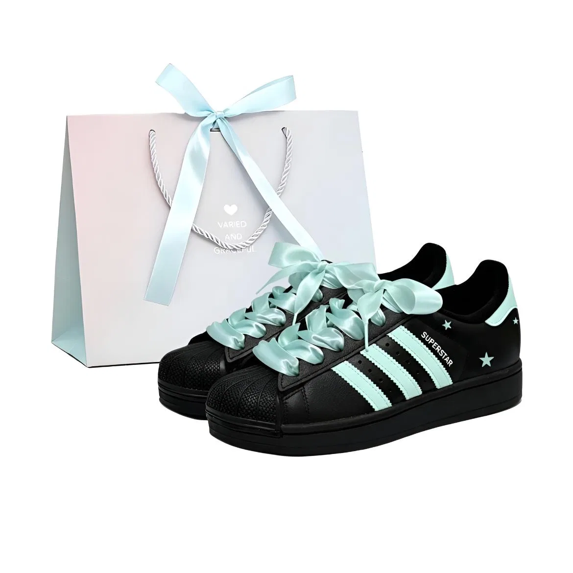 Детские кроссовки для скейтбординга с ракушечным мысом Superstar 2 Adidas Originals, Cyan