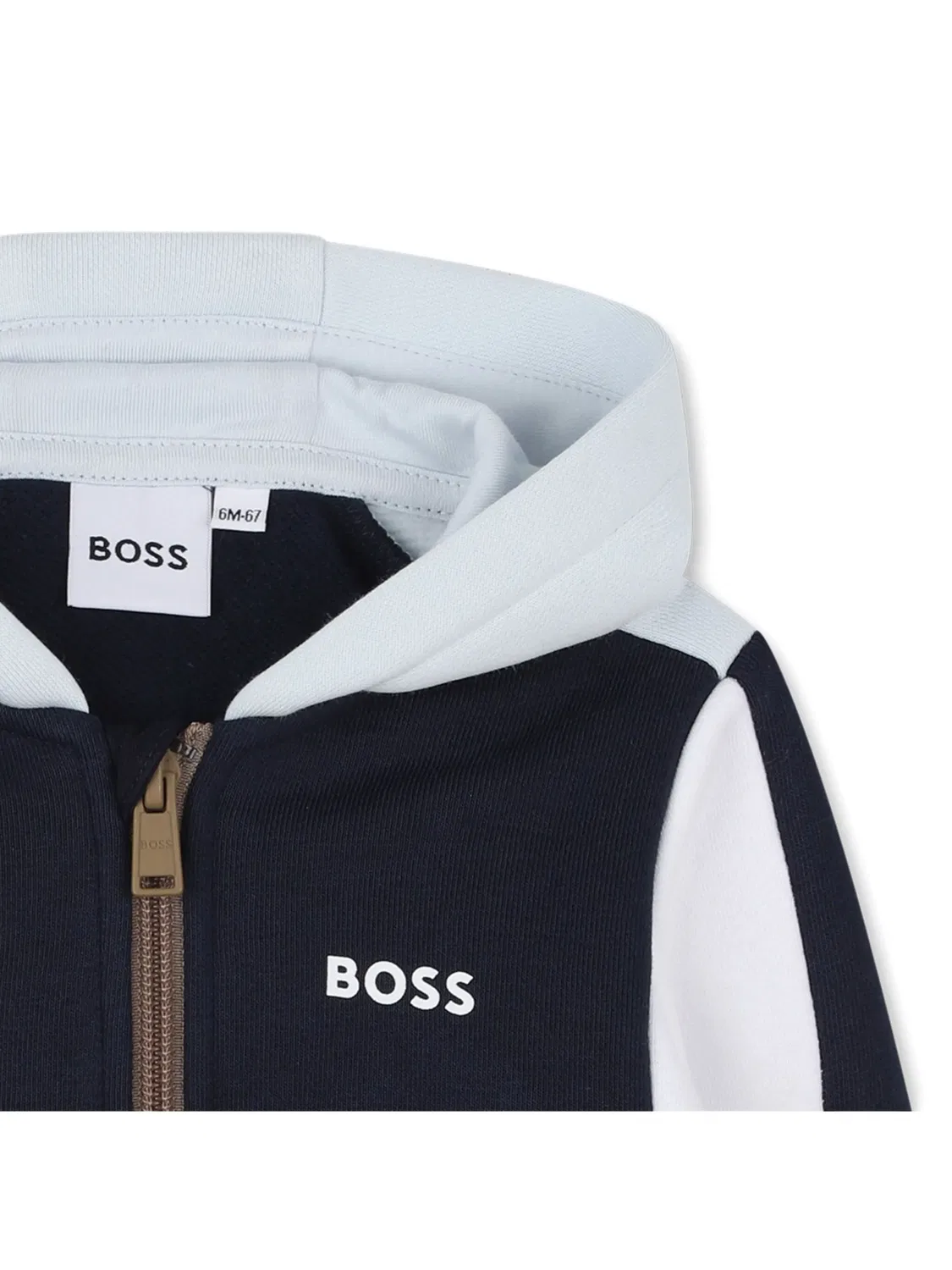 Худи с панелями на молнии BOSS, темно-синий — фото 2