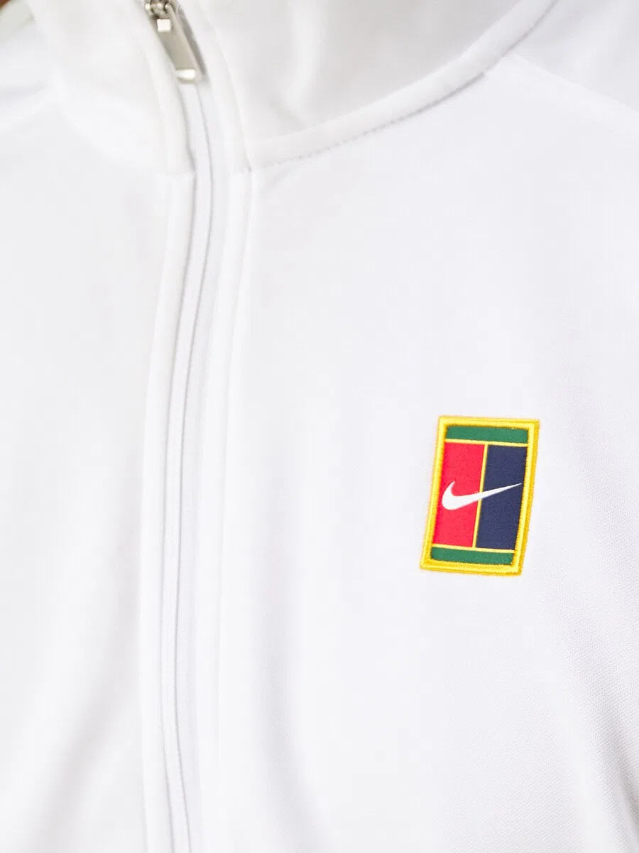 Спортивная толстовка на молнии NIKE Athletic Zip-Up Hoodie 'Heritage' белого цвета — фото 3