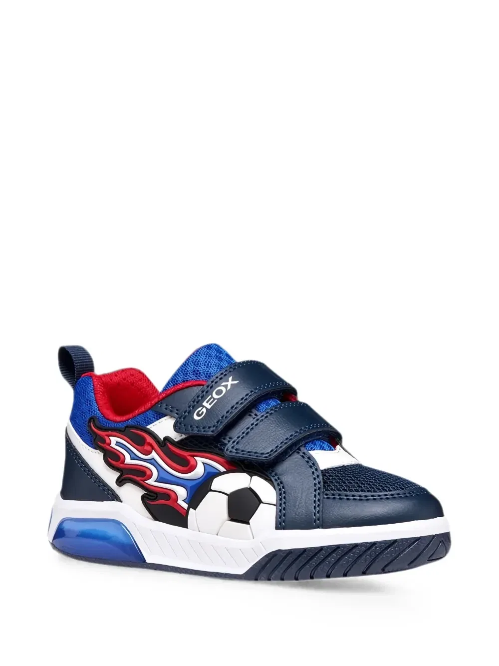 Кроссовки Geox Kids Inek с футбольным патчем на липучке, синий