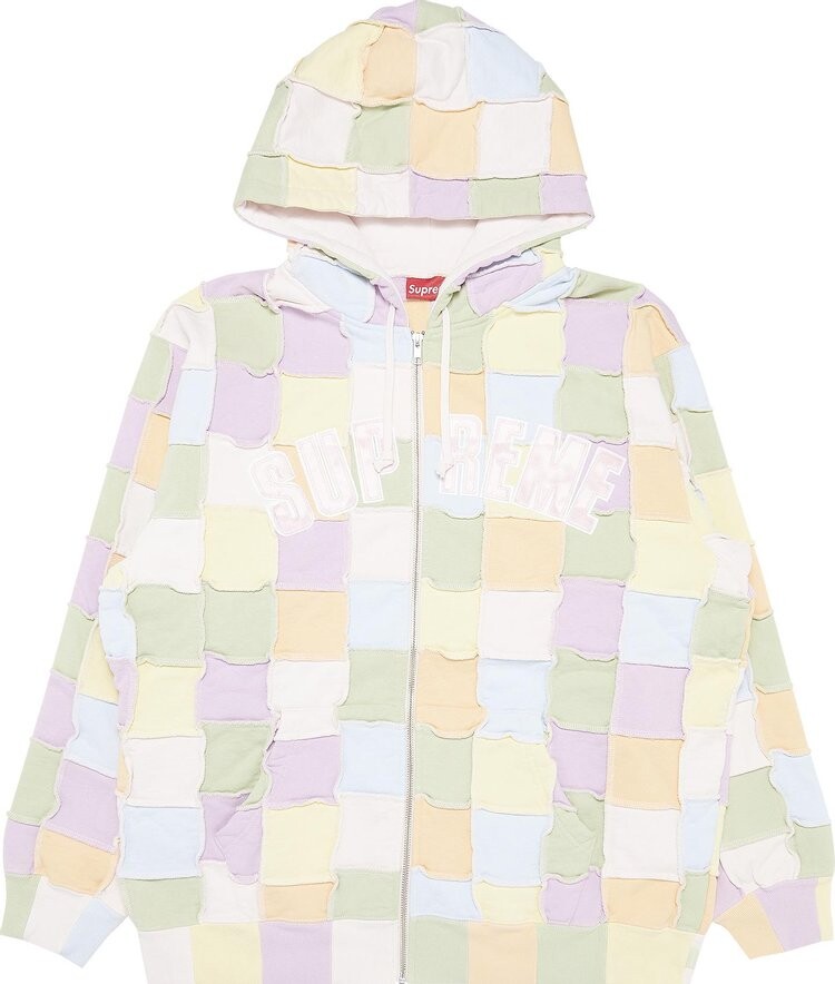 

Толстовка Supreme Reverse Patchwork Zip Up Hooded Sweatshirt 'Multicolor', разноцветный, Серый, Толстовка Supreme Reverse Patchwork Zip Up Hooded Sweatshirt 'Multicolor', разноцветный