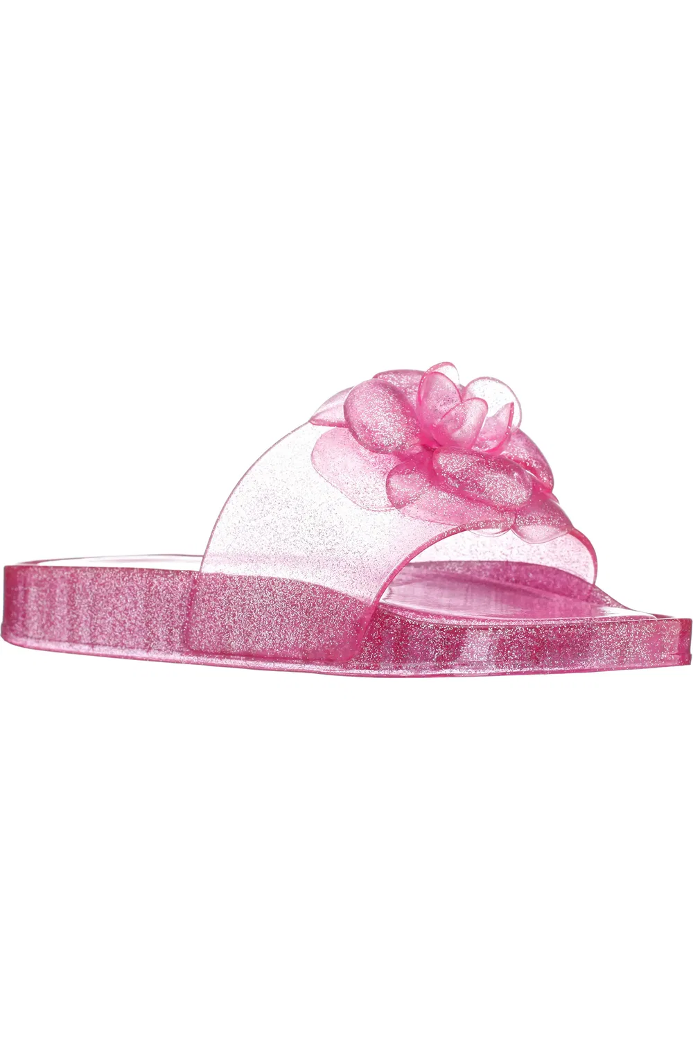 Сандалии детские водонепроницаемые с цветочным аппликацией Jelly Nina, Pink Glitter Jelly