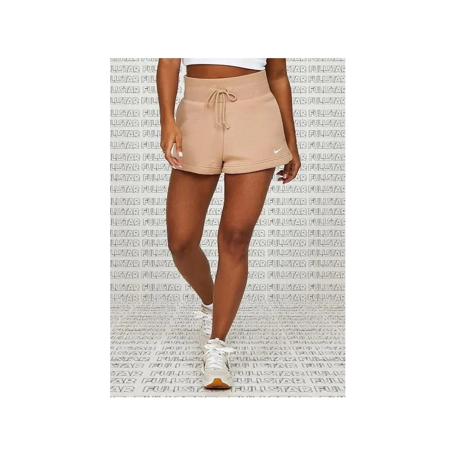 Шорты спортивные свободного кроя с флисом, модель Fleece Loose Fit Shorts, Nike, Бежевый — фото 2