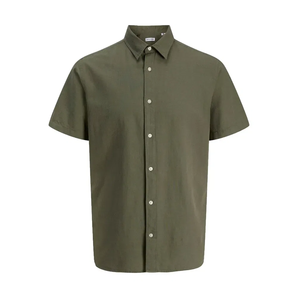 Рубашка с коротким рукавом Breeze Linen Jack & Jones, зеленый