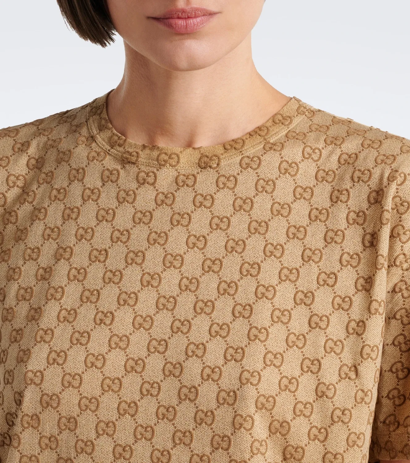 Футболка хлопковая Gucci, Coffee — фото 3