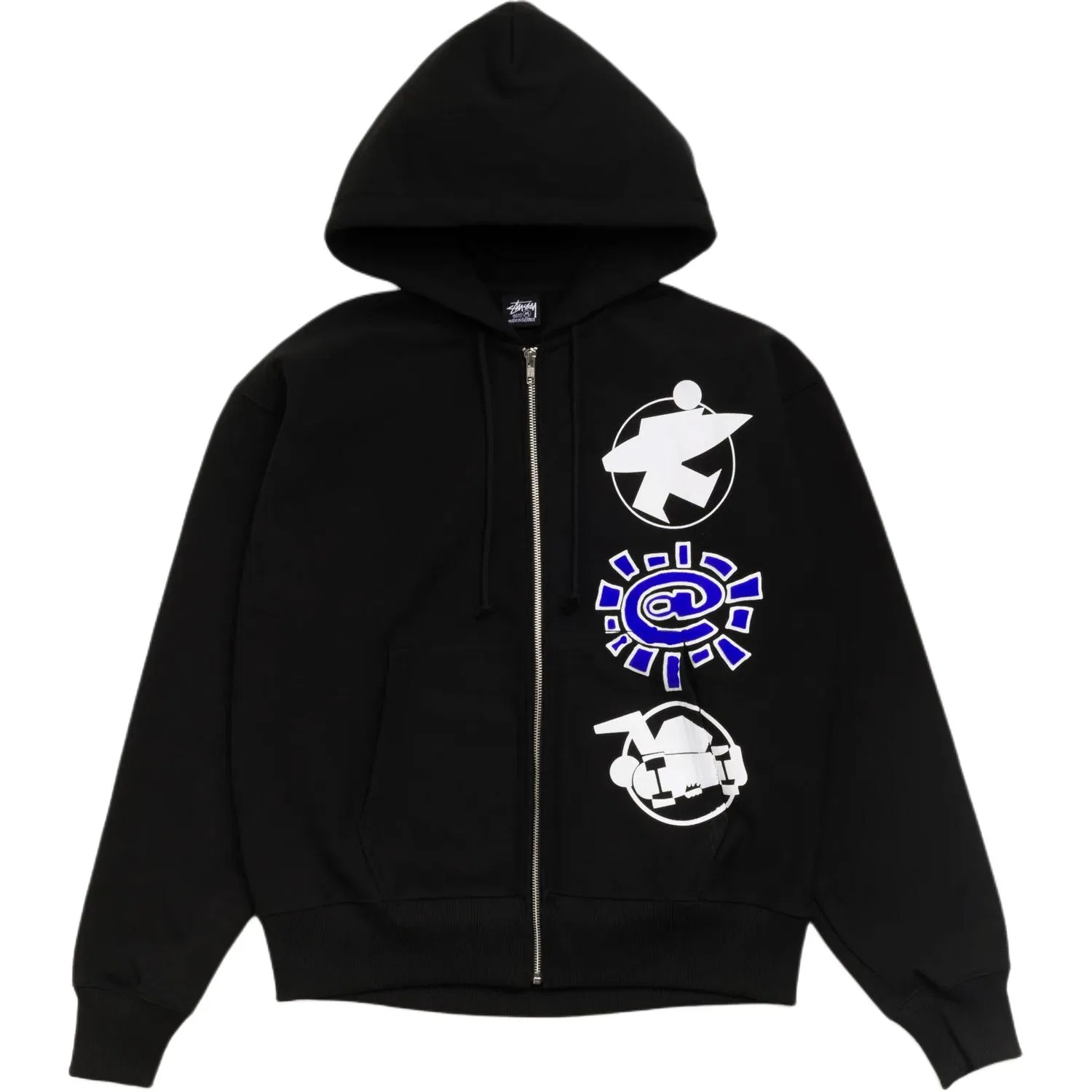 Детский худи с капюшоном Black Stussy, Черный