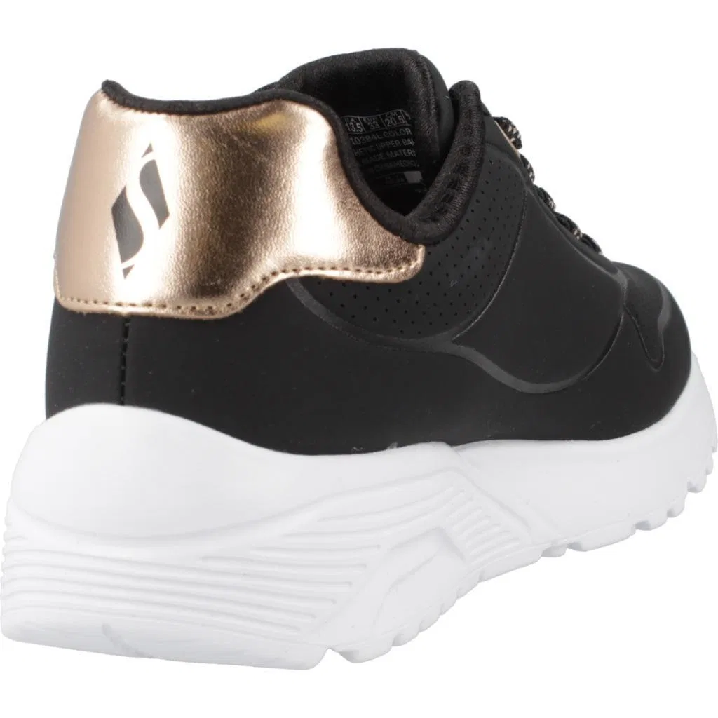 Детские кроссовки с металлическими деталями Uno Lite Metallic Mode Skechers, Schwarz Weiß — фото 3