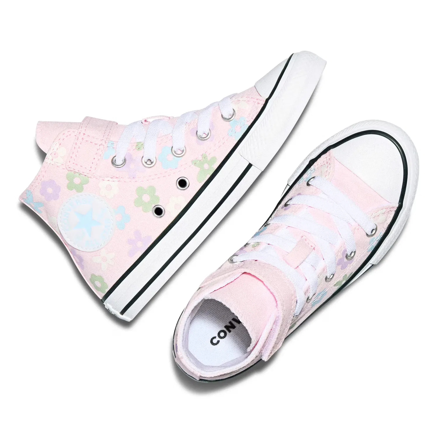 Детские кроссовки для девочек с цветочным принтом Chuck Taylor All Star 1V Bubbly Floral Converse, Rosa Claro — фото 4