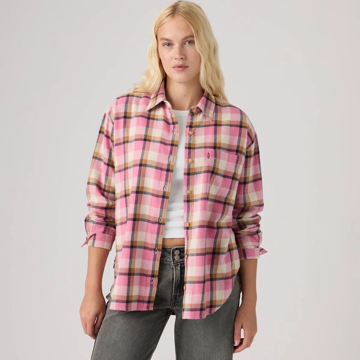 Фланелевая рубашка на пуговицах Nash Levi's, Eliana Plaid Tameless Rose - Pink