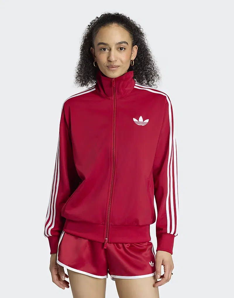 Спортивная куртка Adidas Originals Firebird свободного кроя, красно-белая, в стиле командная победа