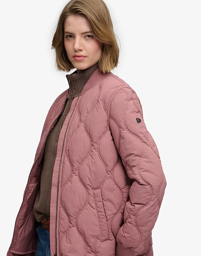 Укороченная стеганая куртка Superdry Short Onion, хаки, бордовый