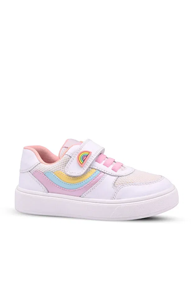 Детские туфли для девочек с цветным принтом Rainbow Kids A More, White