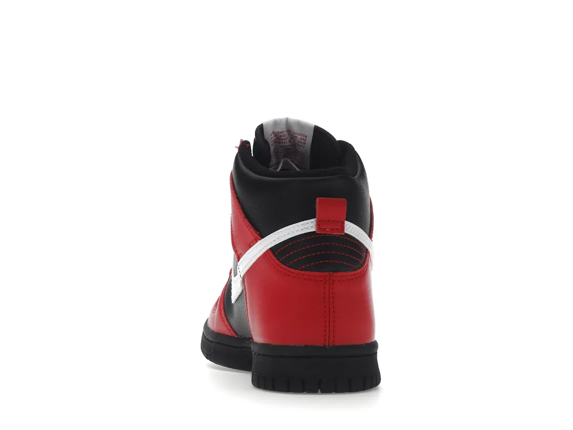 Детские кроссовки для повседневной носки с принтом Nike Dunk High Nike, Black/Red/White — фото 4