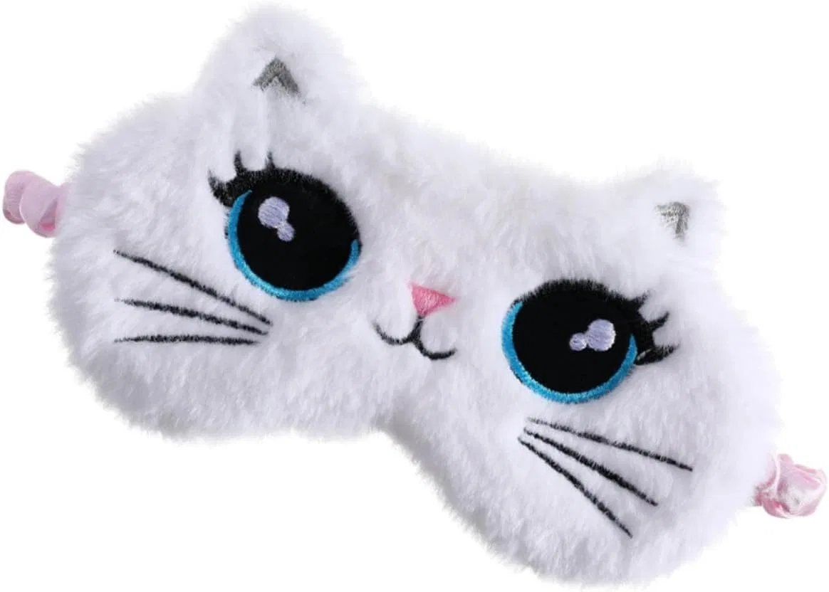 Маска для сна Cat Plush, Minkissy, 1 шт, белый