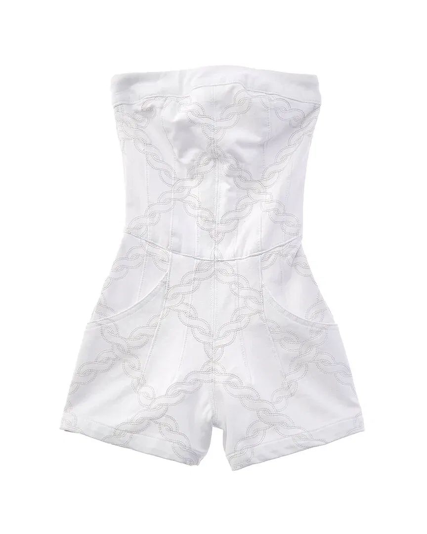 Детский боди-комбинезон без бретелей с вышивкой и карманами Vintage Havana Rope Stitch, White