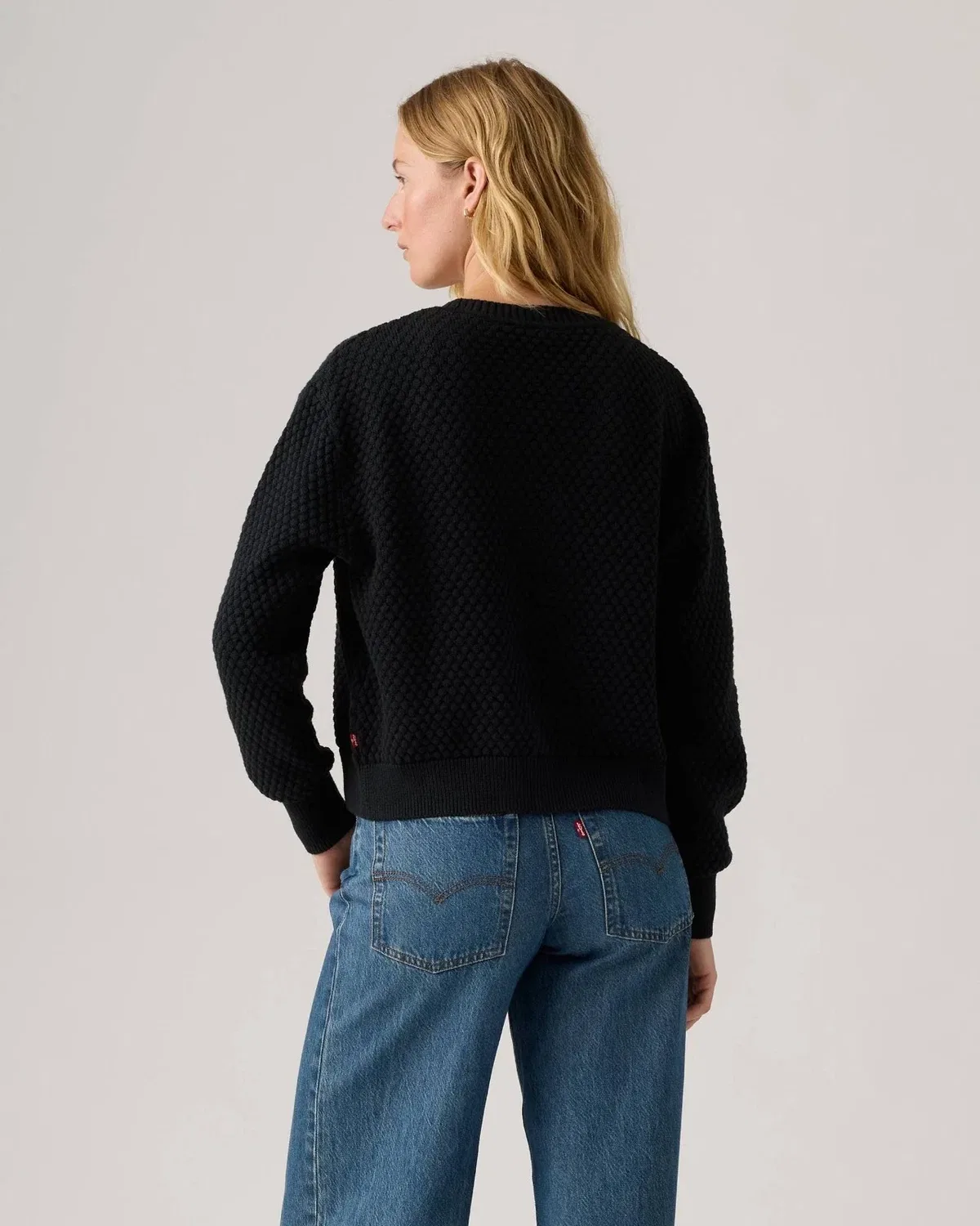Женский кардиган вязаный с принтом снежинок Snowflake Levi's, черный — фото 3