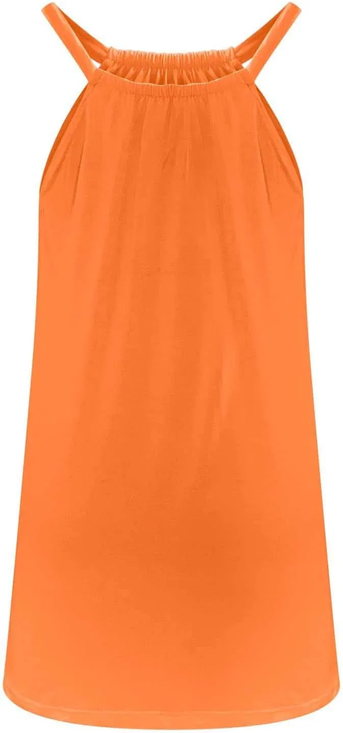 Женское летнее платье без рукавов с круглым вырезом, Bright Orange — фото 3