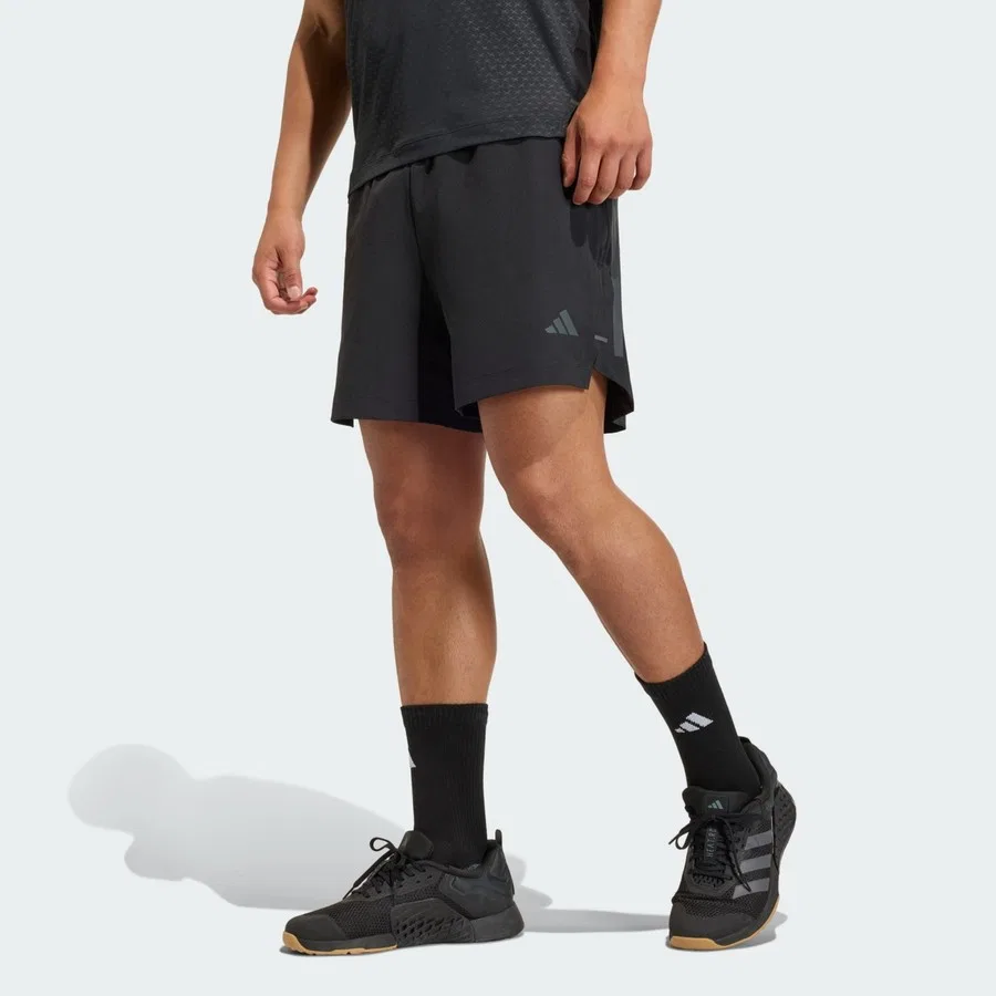 Шорты спортивные с принтом Performance D4T PrimeLift 3 Stripes adidas, Черный