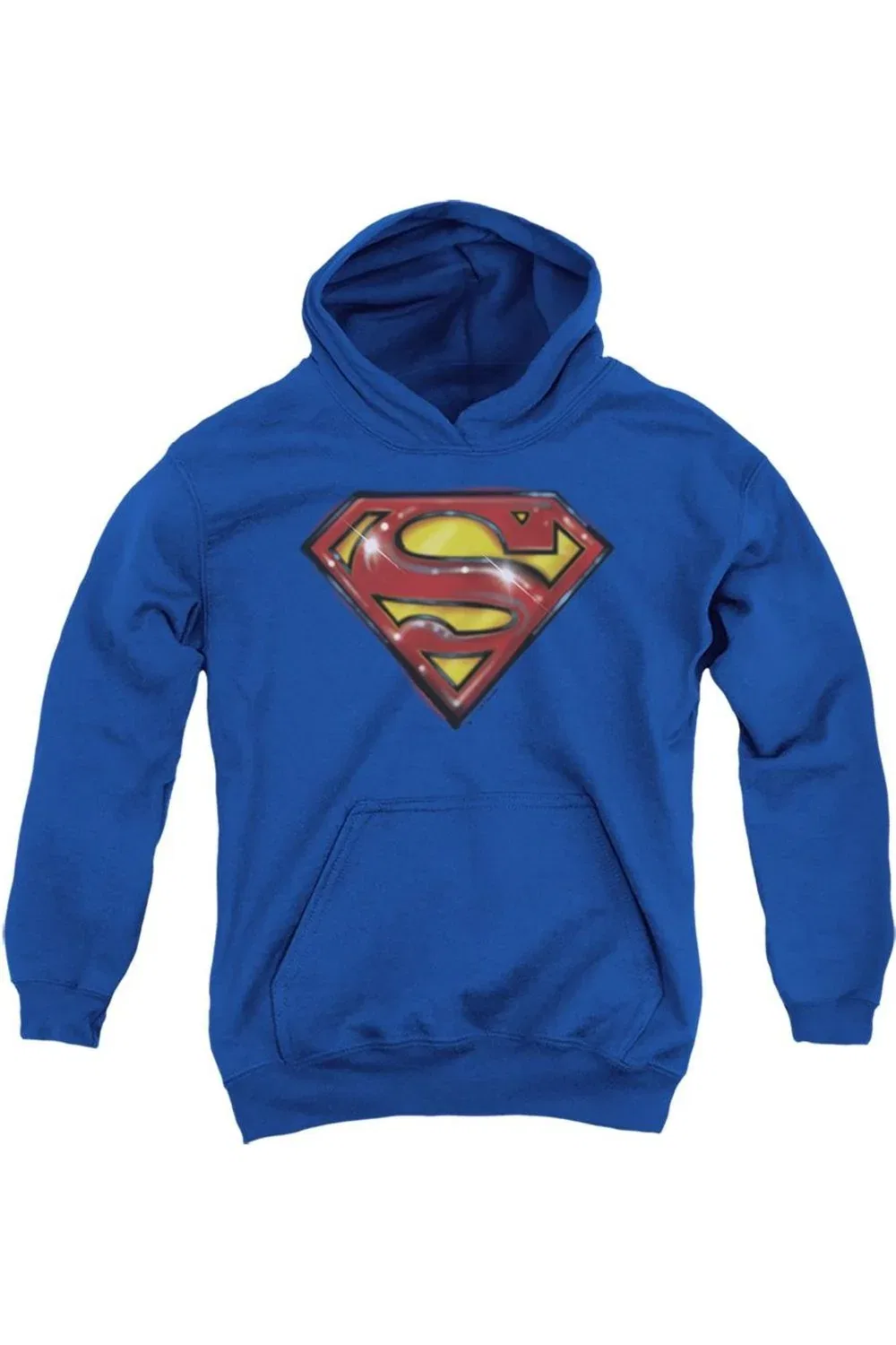 Детское худи с капюшоном с принтом Superman Airbrush Logo Gildan, Royal Blue