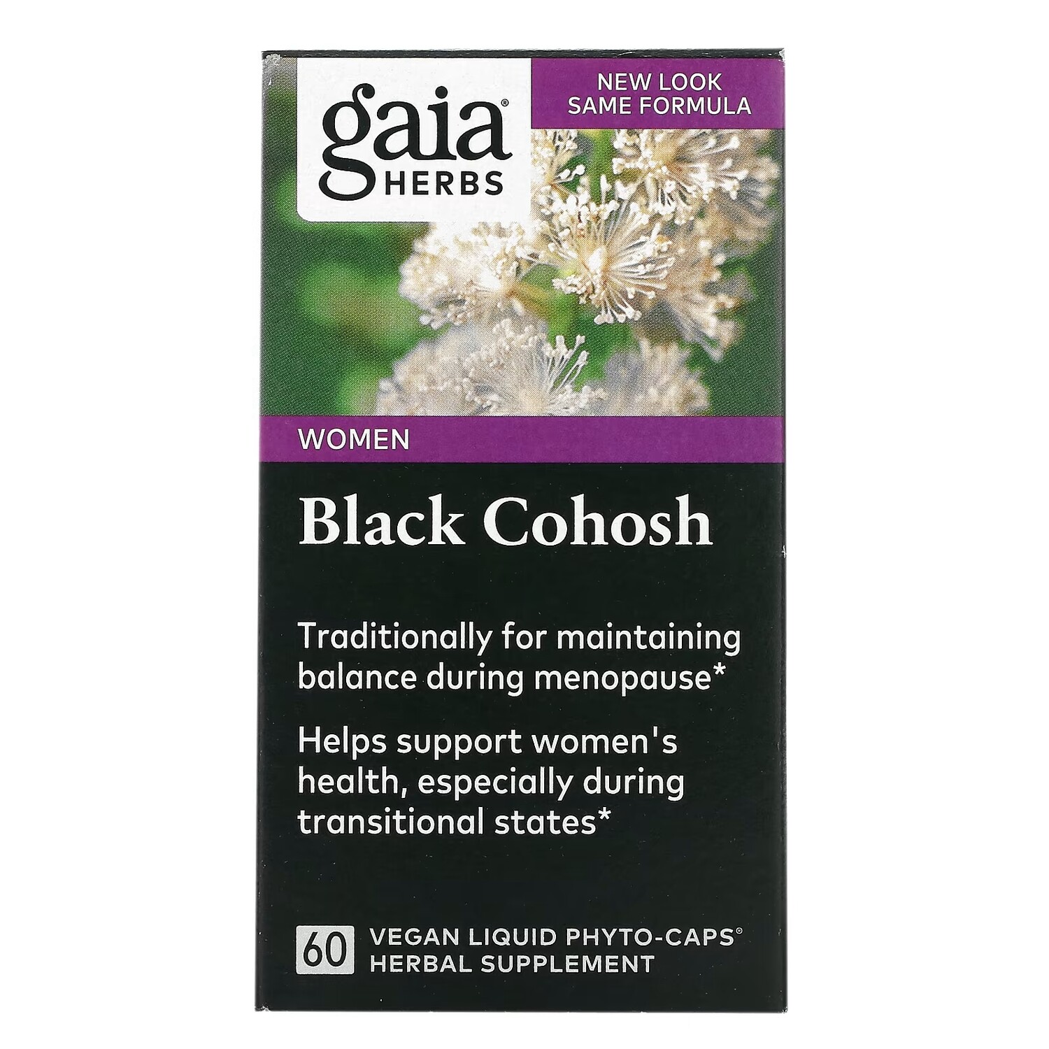 

Черный Кохош Gaia Herbs, 60 жидких капсул
