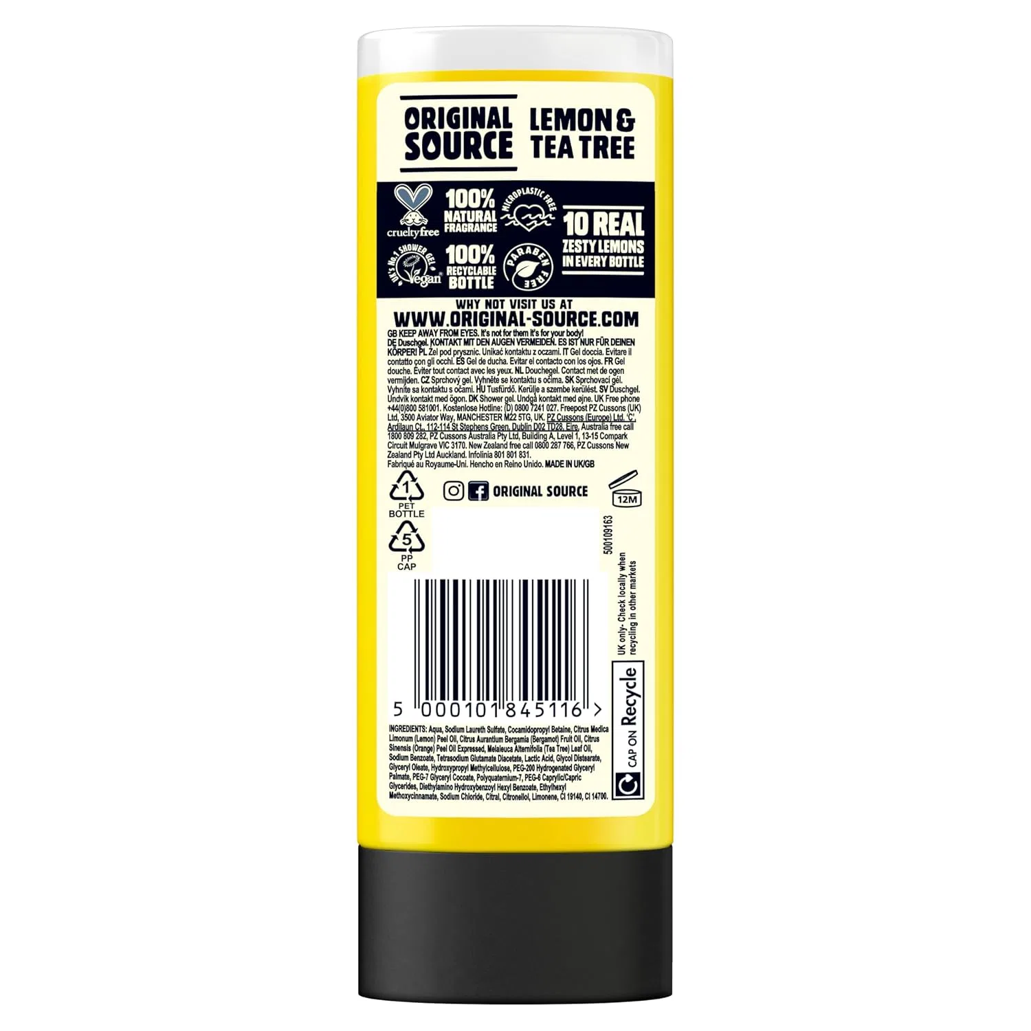 Гель для душа Original Source Lemon Soft Drink 250мл — фото 3