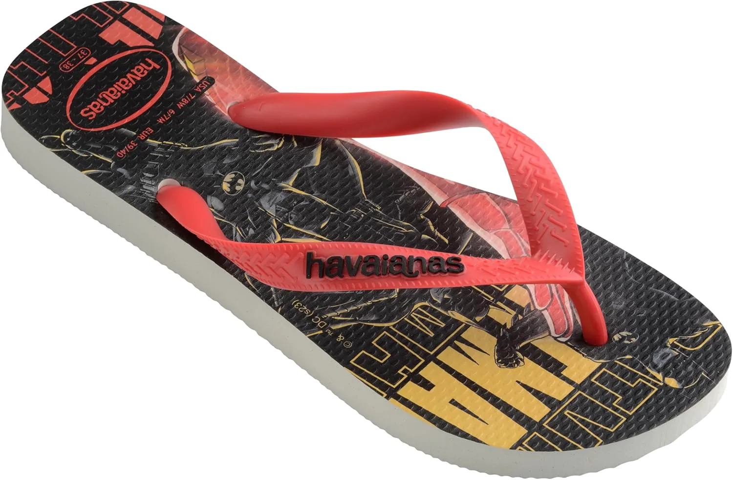Havaianas - Топ Герои DC Удобные, прочные и легкие шлепанцы с подошвой с героями и злодеями, унисекс, взрослые, белый — фото 2