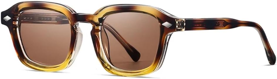 

Солнцезащитные очки для женщин и мужчин, роскошные, в стиле ретро, ​​с заклепками, прозрачными линзами цвета океана, защитой от УФ-излучения UV400, в тренде, в стиле панк UATXTAU, Amber Tea