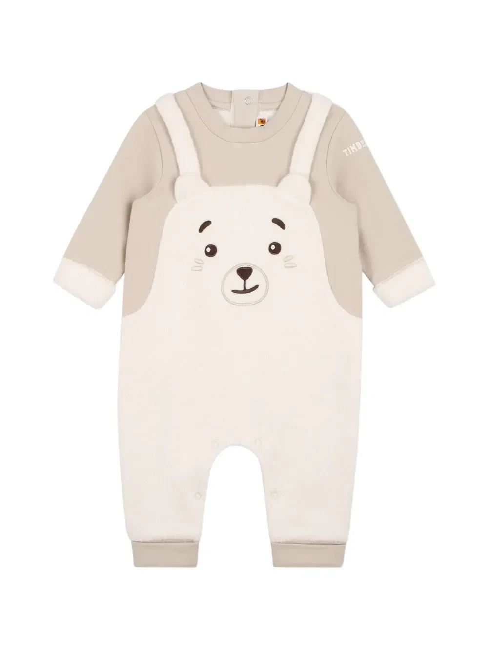 Комплект из шапки бини и комбинезона Timberland Kids, бежевый — фото 3