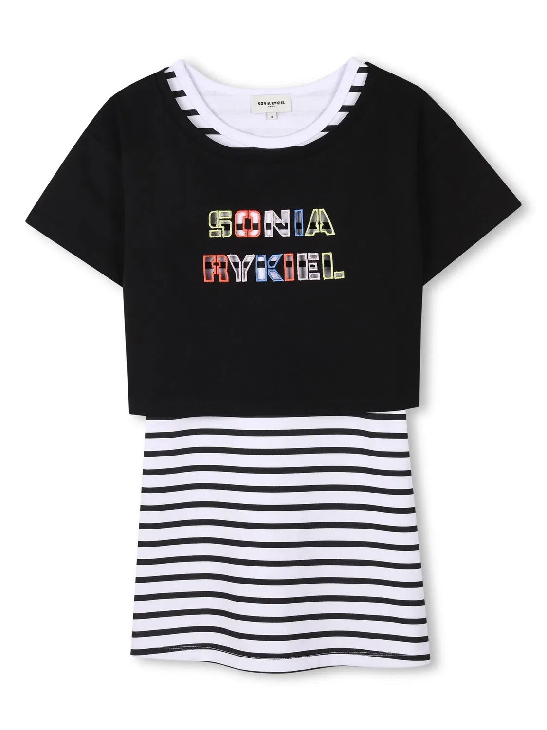 Мини-платье в полоску Sonia Rykiel, черный