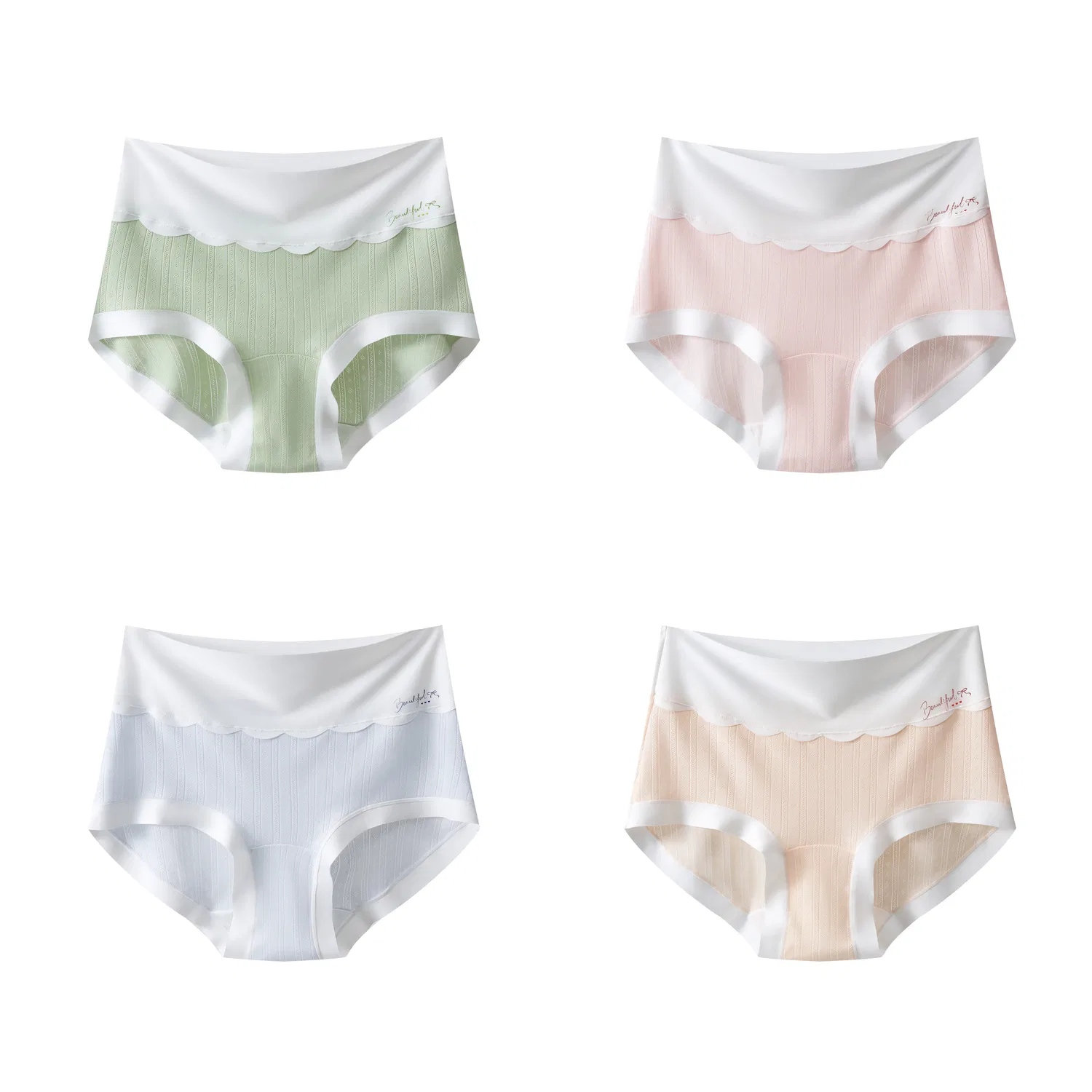 Детские трусы для девочек 4 Pack Light Green Light Apricot Light Blue Light Shrimp Color MIIOW