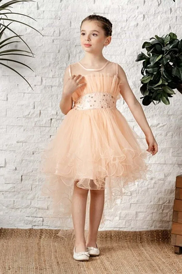 Детское платье для девочек хлопковое Long train tutu strappy girl's filira dress mnk0584 Mnk Baby&Kids, Somon