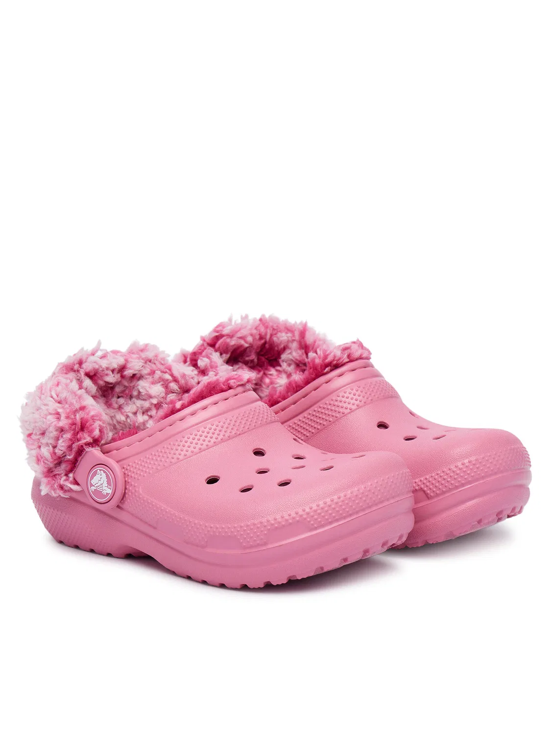 Шлепанцы для девочки Classic Fleece Lined Clog Crocs, розовый — фото 2