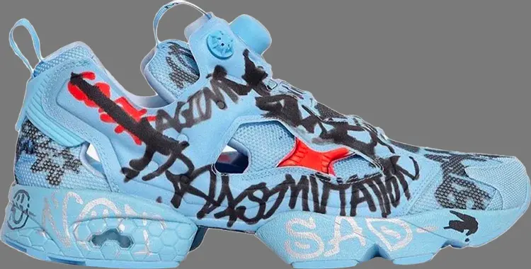 

Кроссовки vetements x instapump fury 'graffiti 2.0' Reebok, синий