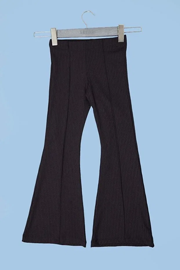 Детские брюки-клеш для девочек вельветовые Fulla Moda, Black — фото 2
