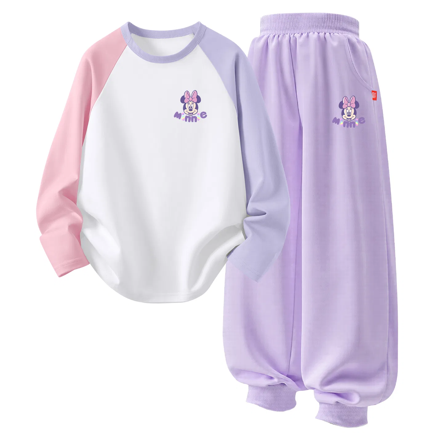 Детский спортивный комплект с круглым вырезом DiCai English K Pink Purple+DiCai English K Taro Purple, Disney, DiCai English K Pink Purple+DiCai English K Taro Purple