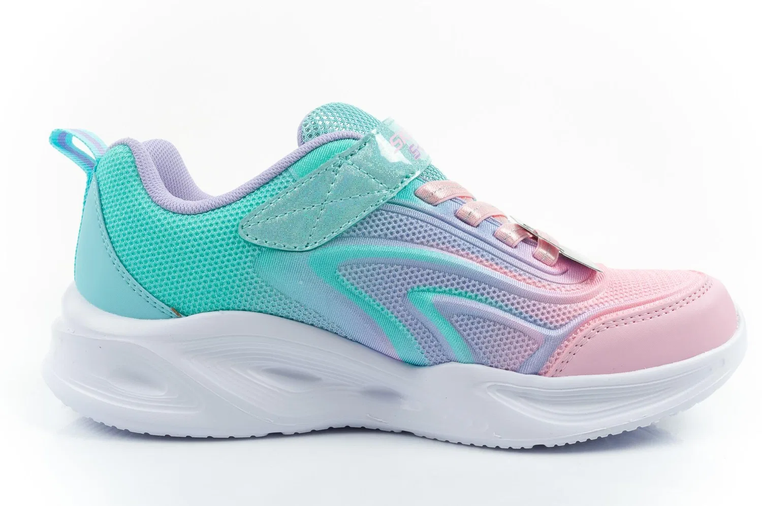 Детские кроссовки Skechers Color Breeze LED, Turkis Rosa Violett — фото 4