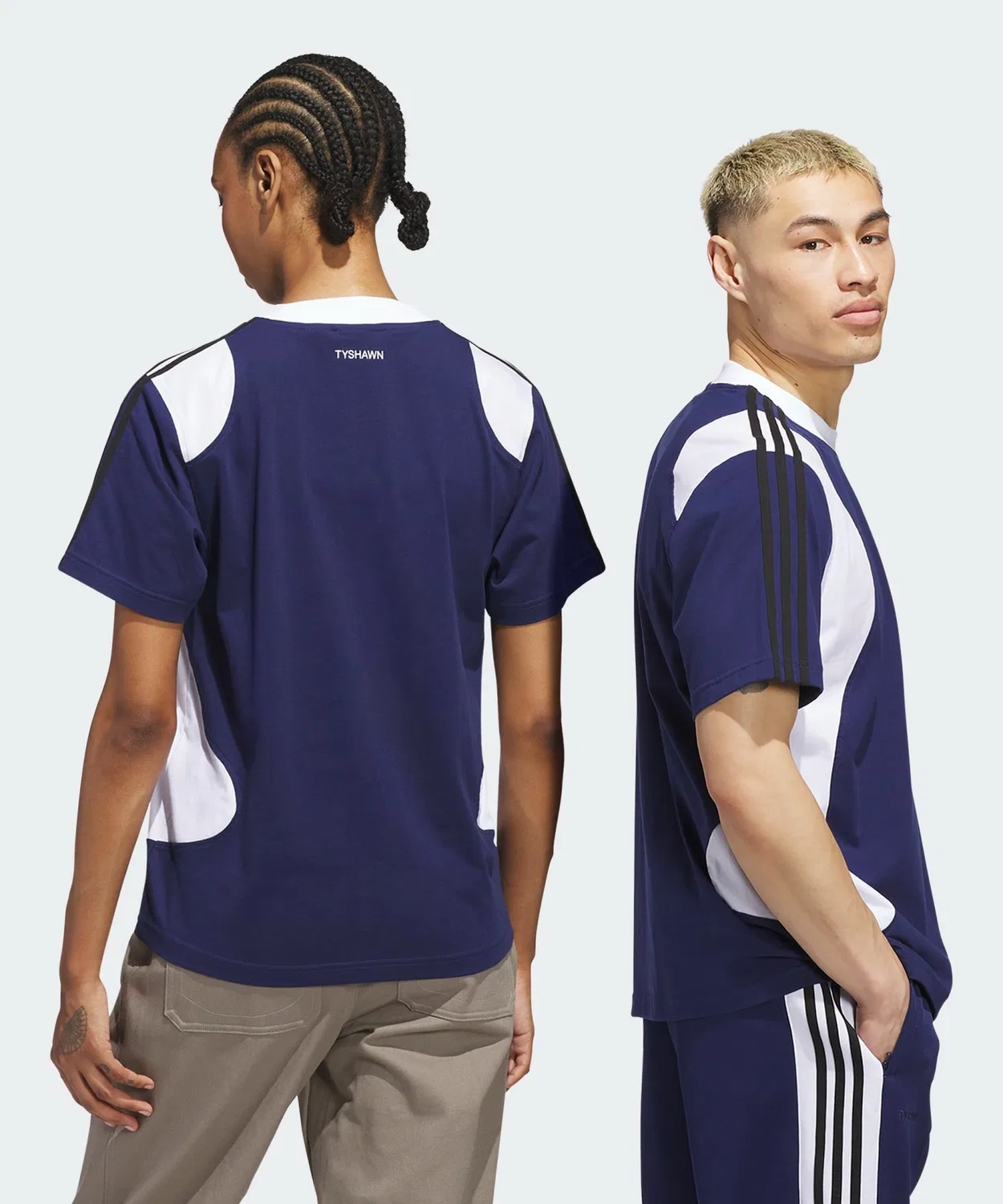 Мужская футболка с принтом Tyshawn Tee Adidas, Синий — фото 2